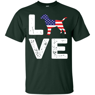 American Flag Dog Labrador Love-T-Shirt & Hoodie-Classic T-Shirt-Forest Green
