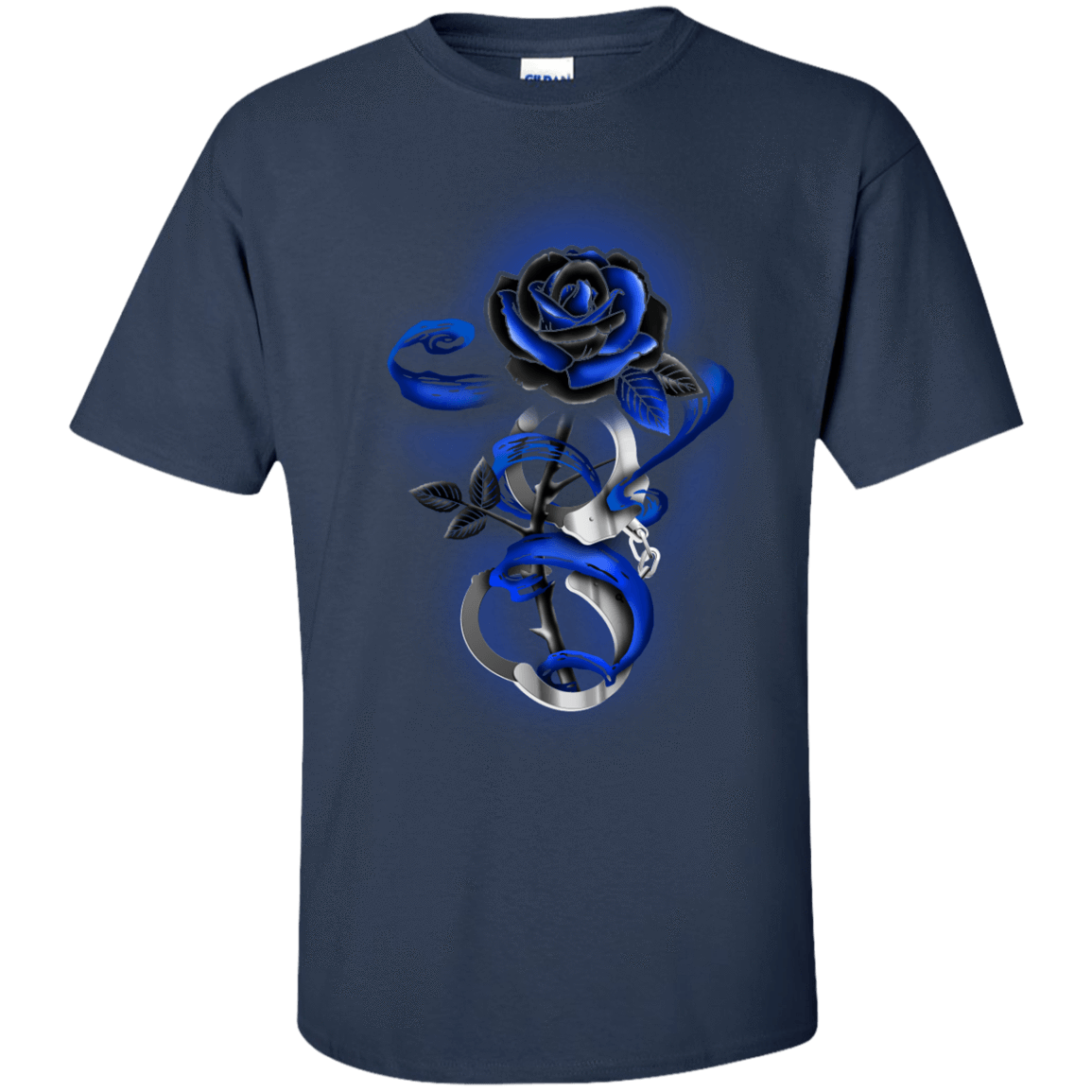 Rose tattoo Police Thin Blue Line-T-Shirt & Hoodie-Classic T-Shirt-Navy