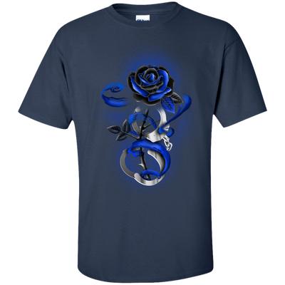 Rose tattoo Police Thin Blue Line-T-Shirt & Hoodie-Classic T-Shirt-Navy
