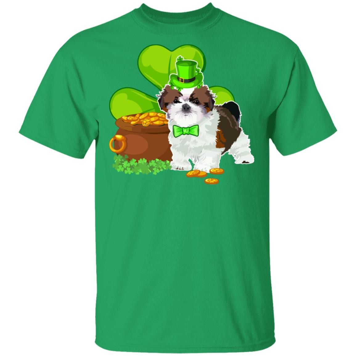 Shih Tzu St Patrick's Day Irish Dog Lover Funny Gifts-T-Shirt & Hoodie-Classic T-Shirt-Irish Green