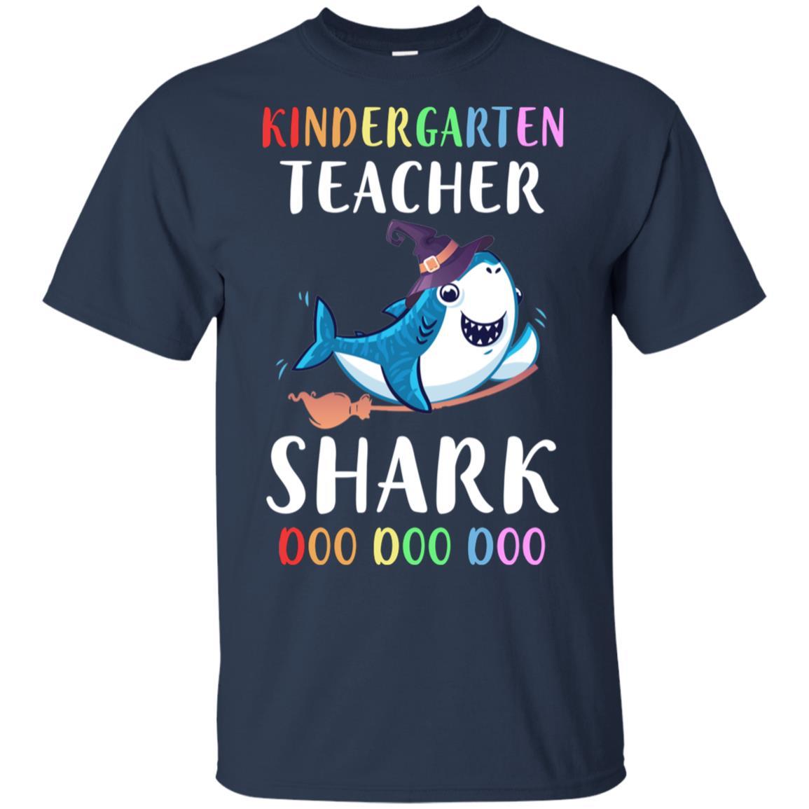 Kindergarten Teacher Shark Doo Doo Doo Halloween-T-Shirt & Hoodie-Classic T-Shirt-Navy