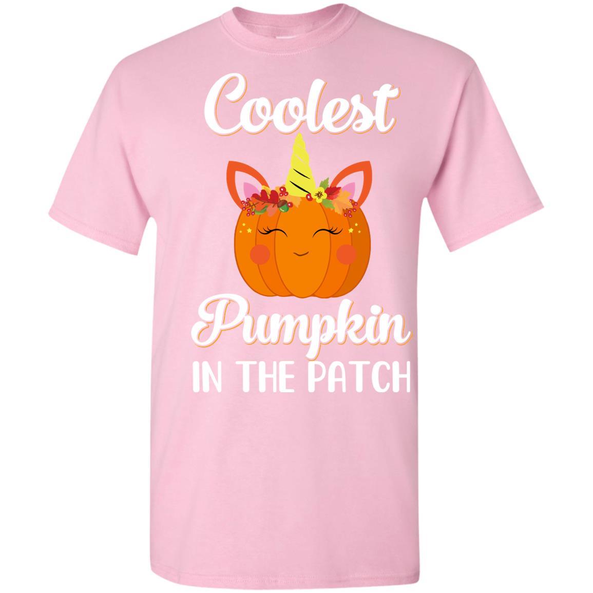 Kids Coolest Pumpkin In The Patch Halloween Costume Boys Youth-Youth Shirt-Youth T-Shirt-Light Pink