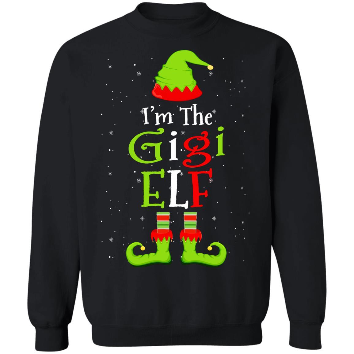 I'm The Gigi Elf Family Matching Funny Christmas Group Gift-T-Shirt & Sweatshirt-Crewneck Sweatshirt-Black