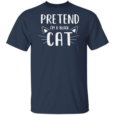 Pretend I'm A Black Cat Costume Halloween Lazy Easy-T-Shirt & Hoodie-Classic T-Shirt-Navy