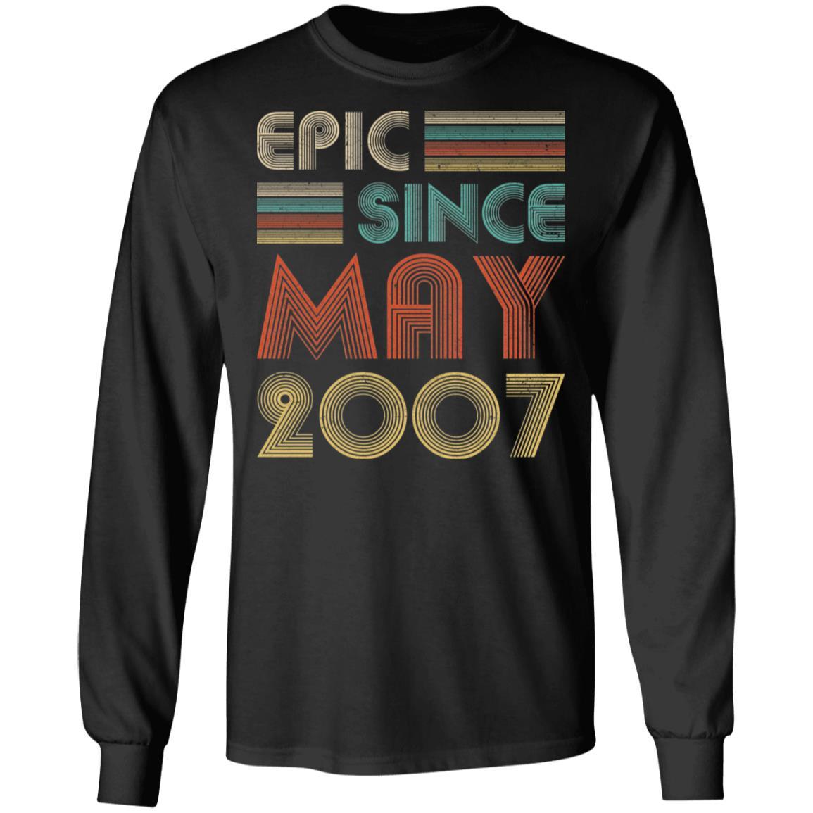 Epic Since May 2007 Vintage 14th Birthday Gifts-T-Shirt & Hoodie-Long Sleeve T-Shirt-Black