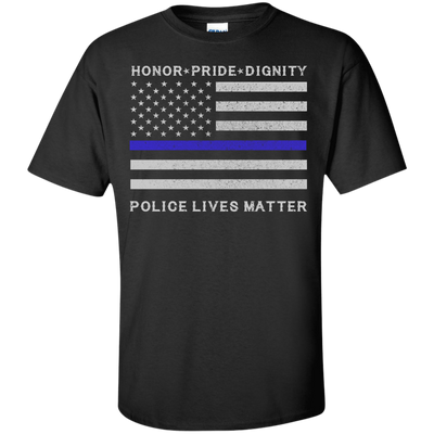 Police Lives Matter Honor Pride Dignity-T-Shirt & Hoodie-Classic T-Shirt-Black