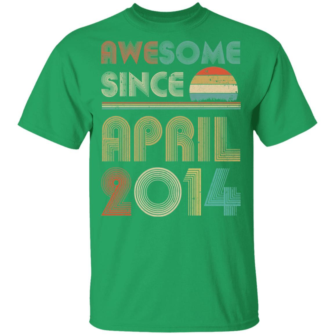 Awesome Since April 2014 Vintage 7th Birthday Gifts Youth-Youth Shirt-Youth T-Shirt-Irish Green