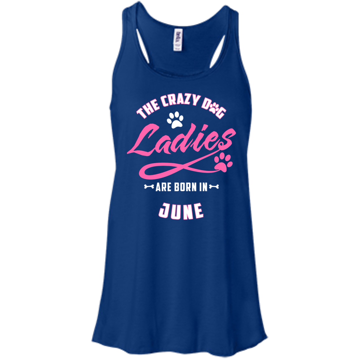 The Crazy Dog Ladies Are Born In June-T-Shirt & Hoodie-Women's Flowy Racerback Tank-True Royal