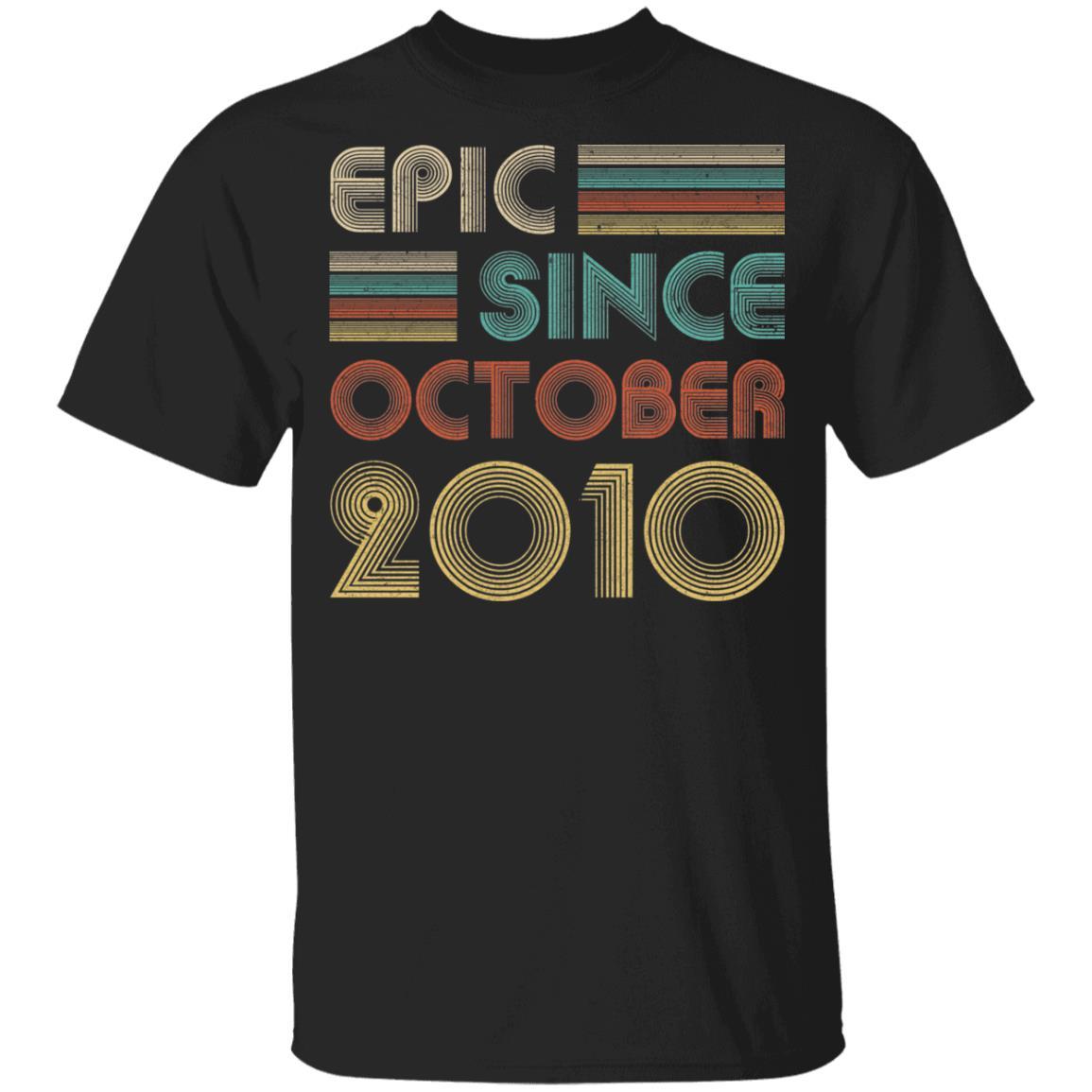 Epic Since October 2010 Vintage 11th Birthday Gifts Youth-Youth Shirt-Youth T-Shirt-Black