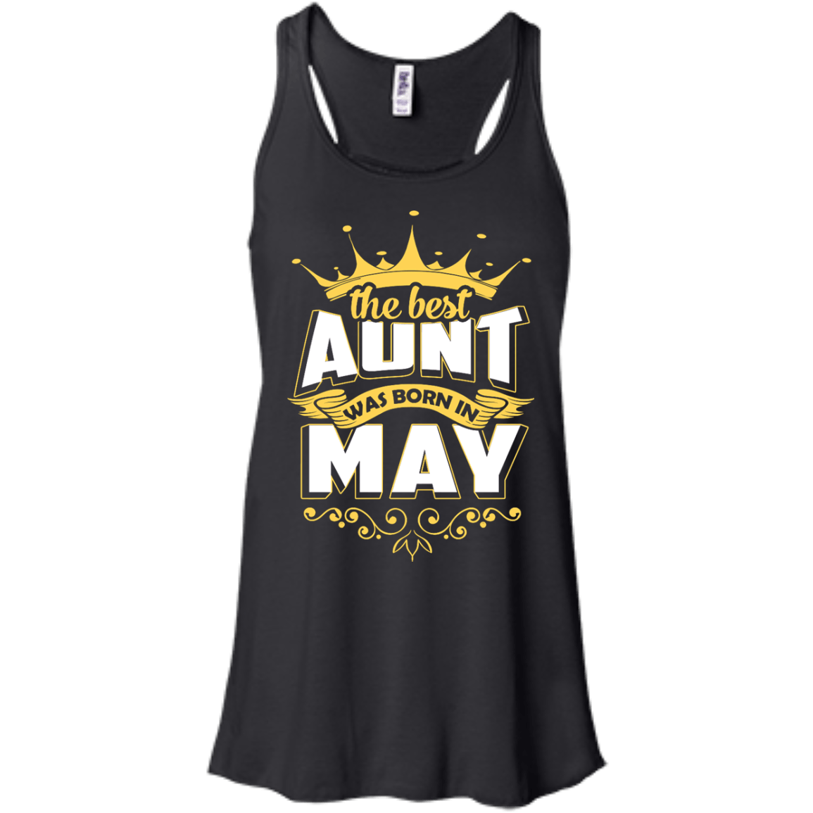 The Best Aunt Was Born In May-T-Shirt & Hoodie-Women's Flowy Racerback Tank-Black