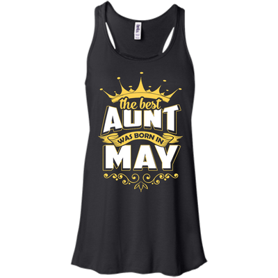 The Best Aunt Was Born In May-T-Shirt & Hoodie-Women's Flowy Racerback Tank-Black
