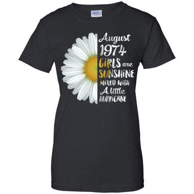 August Girls 1974 47th Birthday Gifts-T-Shirt & Tank Top-Women's T-Shirt-Black