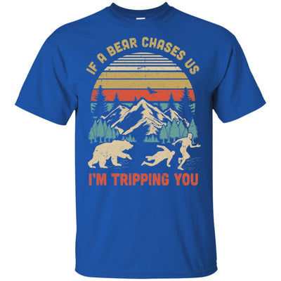 Vintage If A Bear Chases Us I'm Tripping You Camping-T-Shirt & Hoodie-Classic T-Shirt-Royal