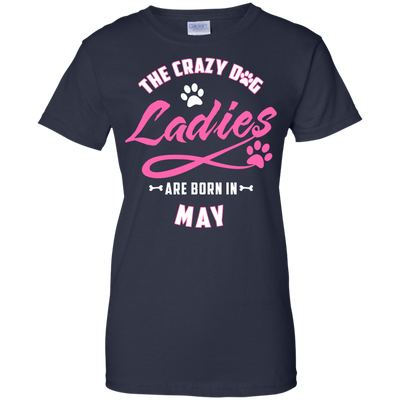 The Crazy Dog Ladies Are Born In May-T-Shirt & Hoodie-Women's T-Shirt-Navy