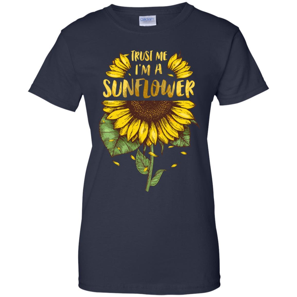 Trust Me I'm A Sunflower For Girls-T-Shirt & Tank Top-Women's T-Shirt-Navy