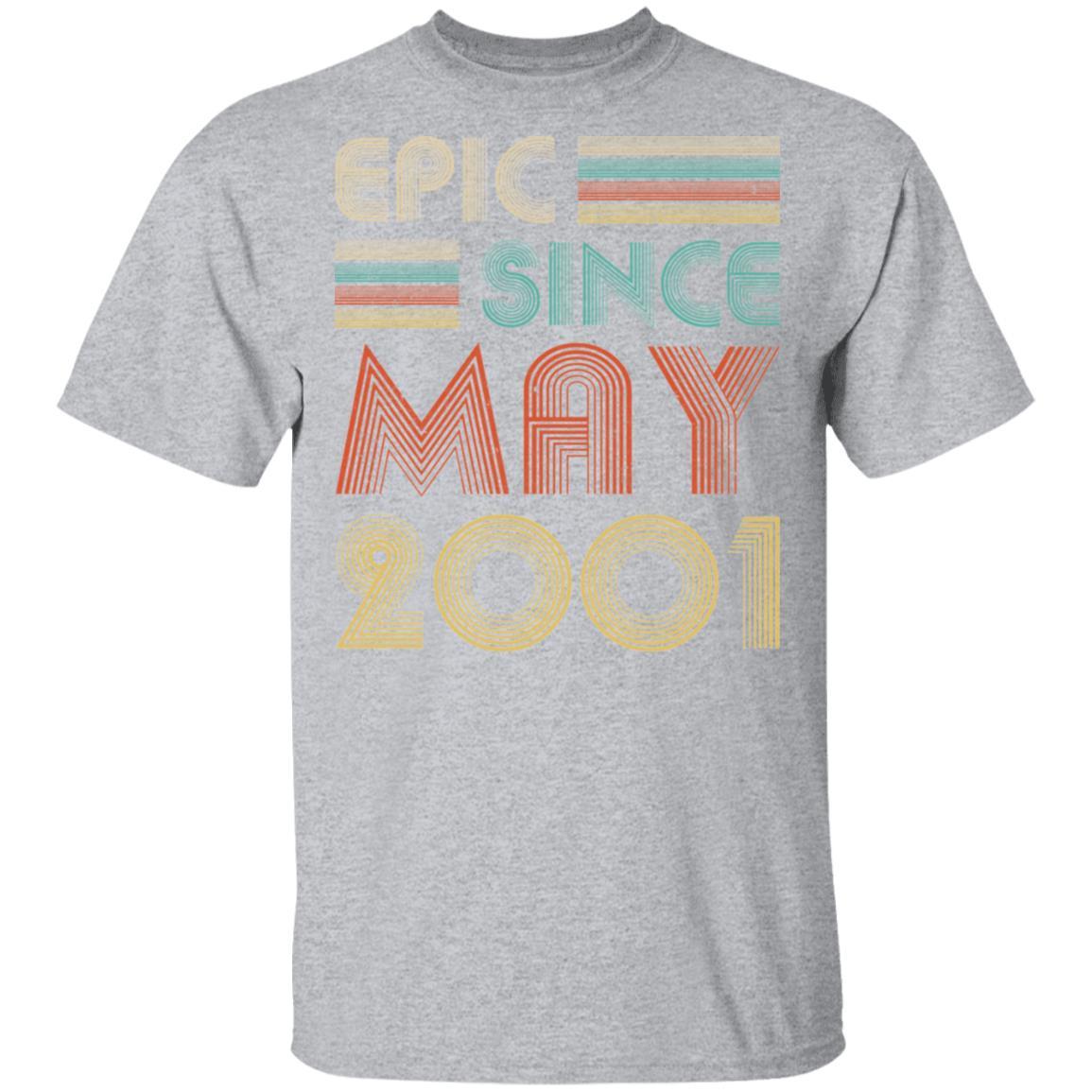 Epic Since May 2001 Vintage 20th Birthday Gifts-T-Shirt & Hoodie-Classic T-Shirt-Sport Grey