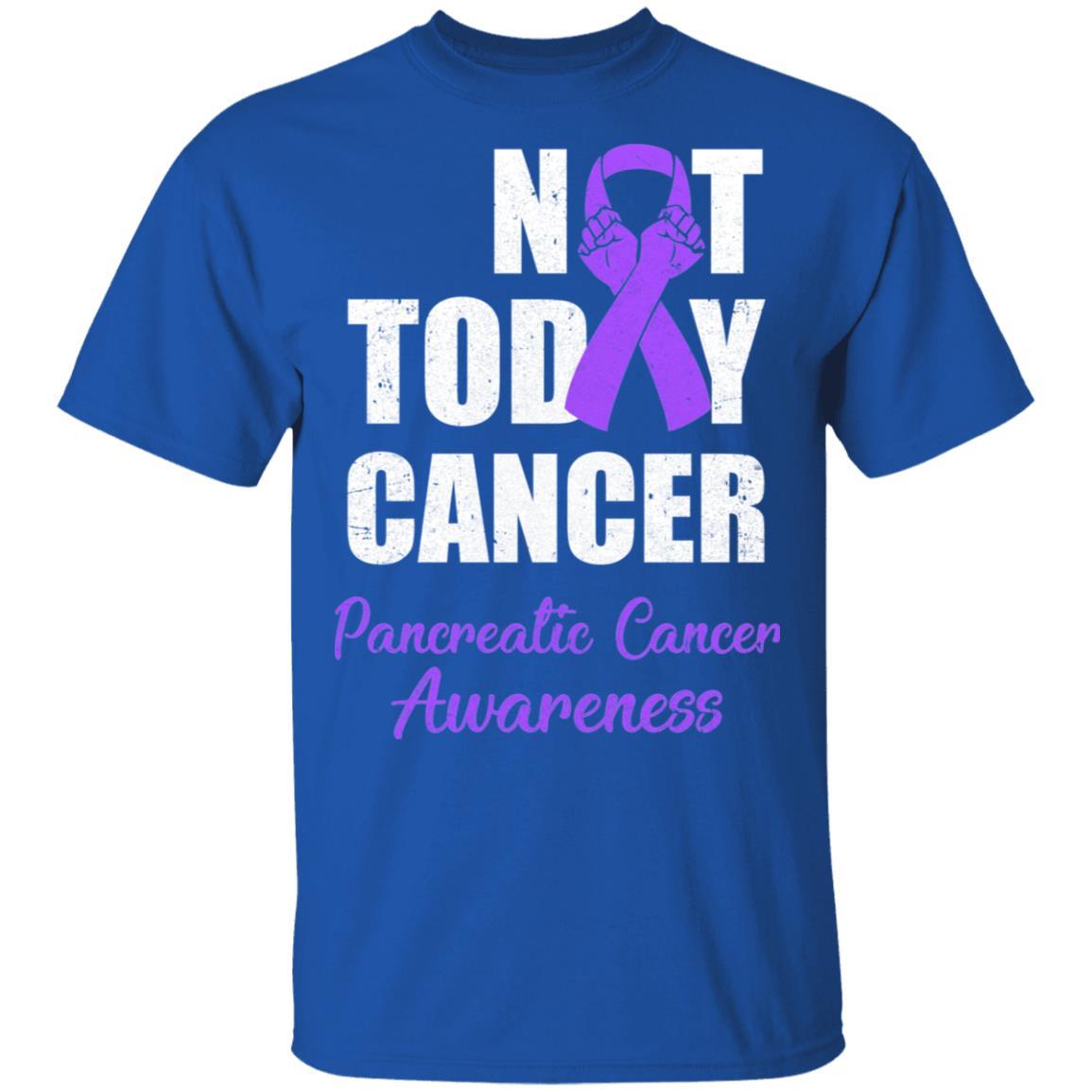 Support Pancreatic Cancer Awareness Purple Ribbon Not Today-T-Shirt & Hoodie-Classic T-Shirt-Royal