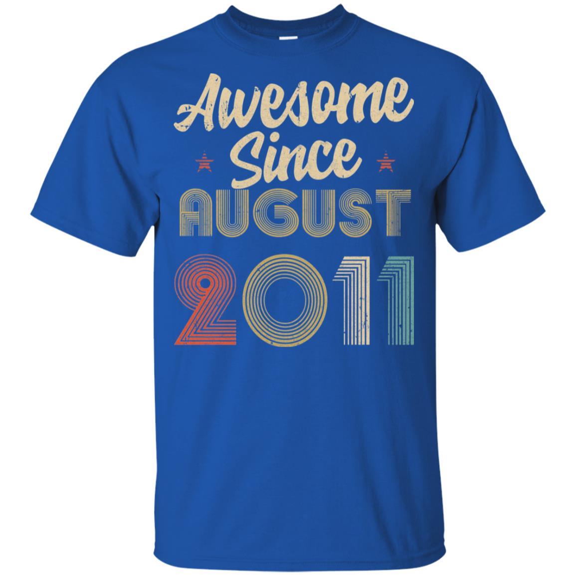 Awesome Since August 2011 Vintage 10th Birthday Gifts Youth-Youth Shirt-Youth T-Shirt-Royal