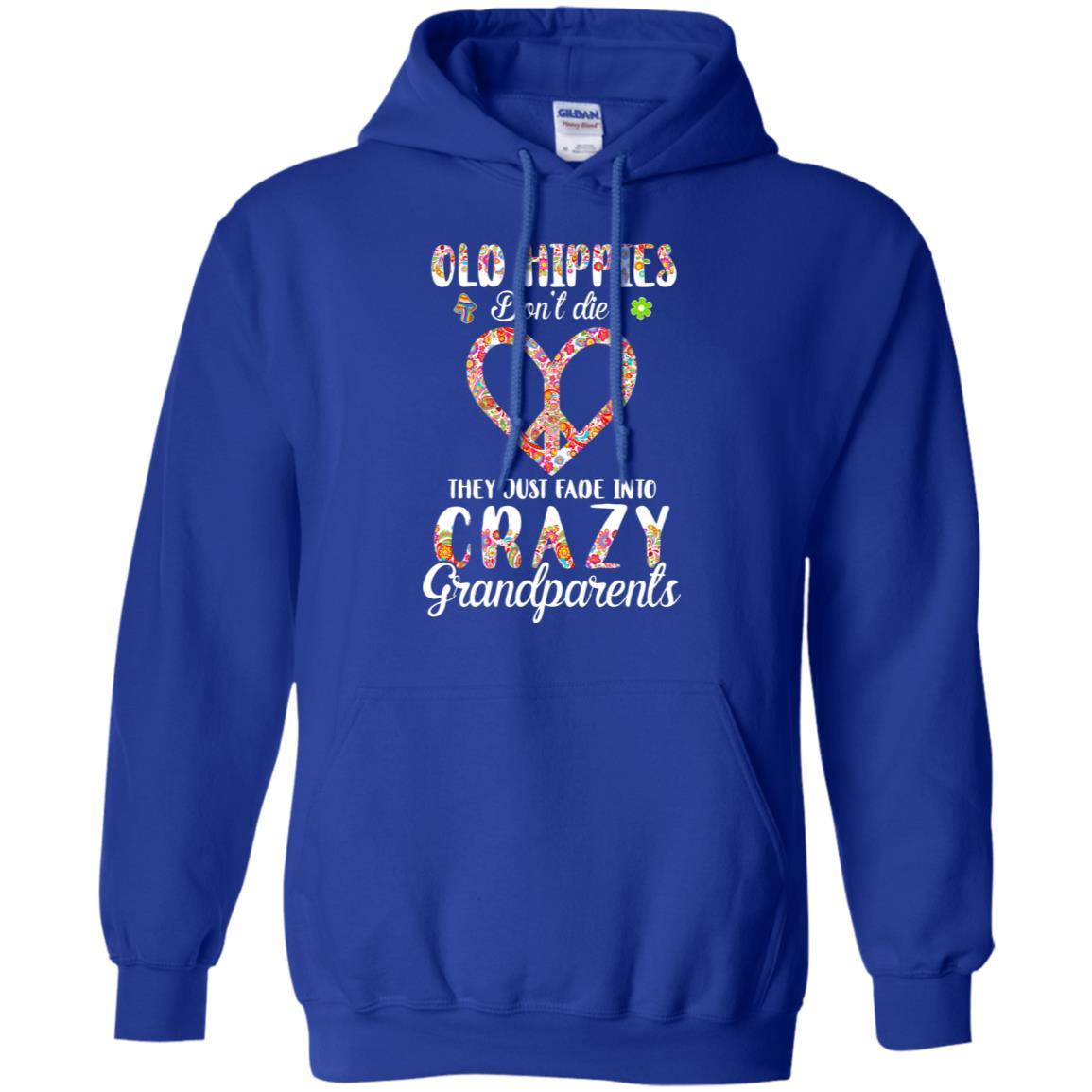 Old Hippies Don't Die They Fade Into Grandparents-T-Shirt & Hoodie-Pullover Hoodie-Royal