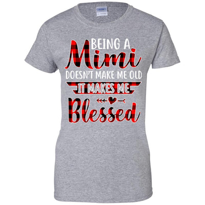 Red Plaid Funny Being A Mimi Doesn't Make Me Old-T-Shirt & Hoodie-Women's T-Shirt-Sport Grey