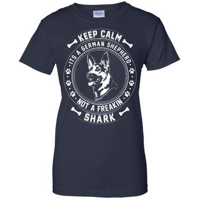 Keep Calm It's A German Shepherd Not A Freaking Shark-T-Shirt & Hoodie-Women's T-Shirt-Navy