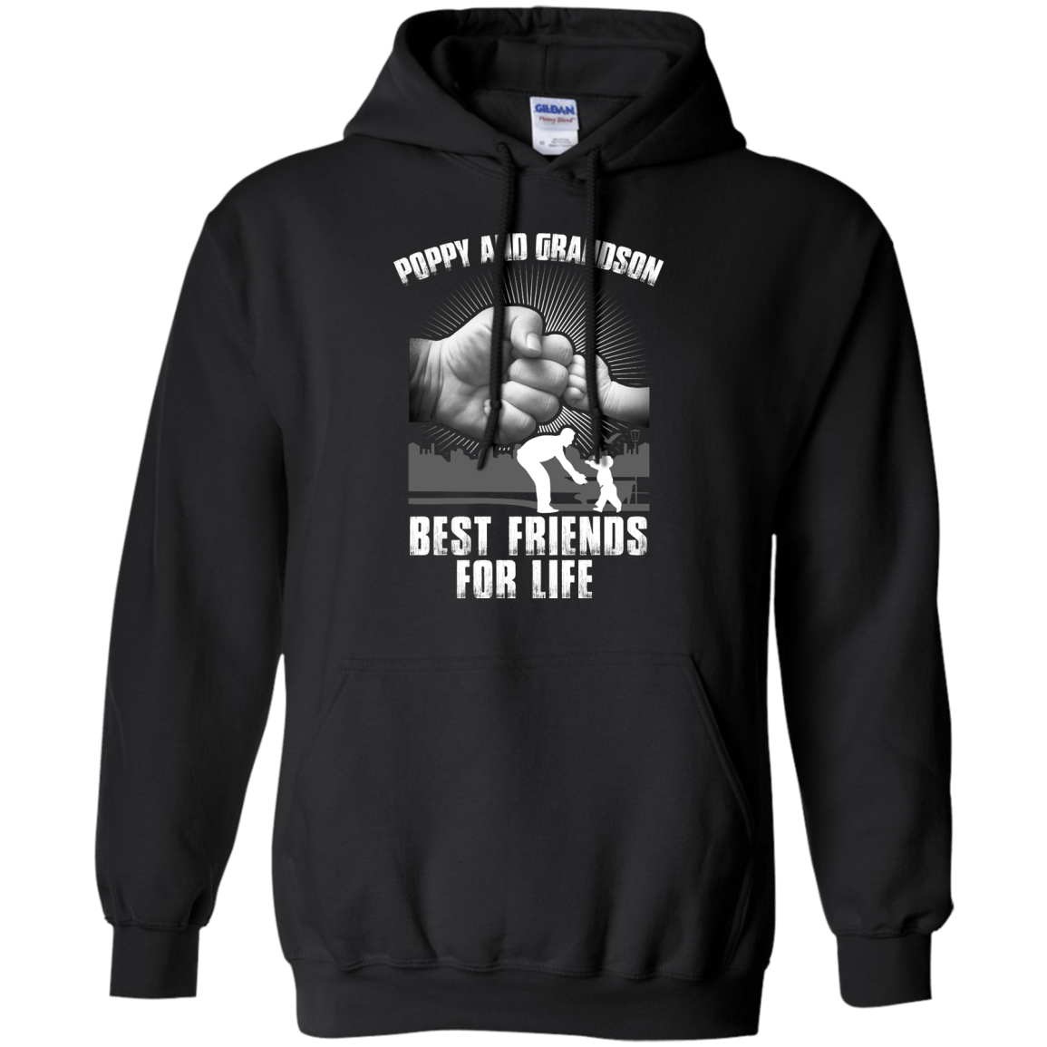Poppy And Grandson Best Friends For Life-T-Shirt & Hoodie-Pullover Hoodie-Black