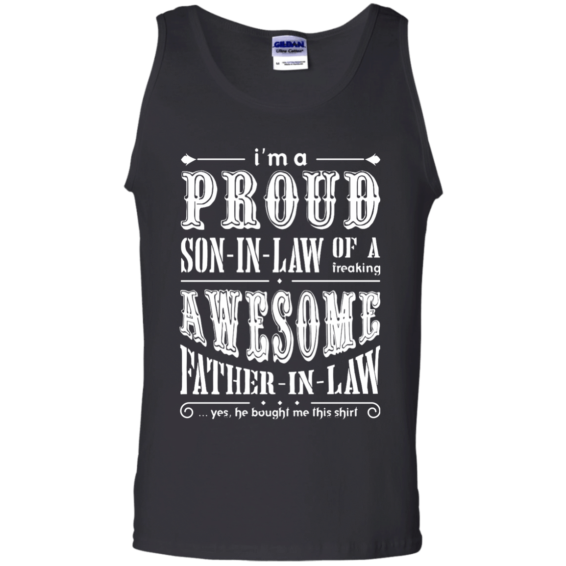 I'm A Proud Son In Law Of A Freaking Awesome Father In Law-T-Shirt & Hoodie-Unisex Tank-Black