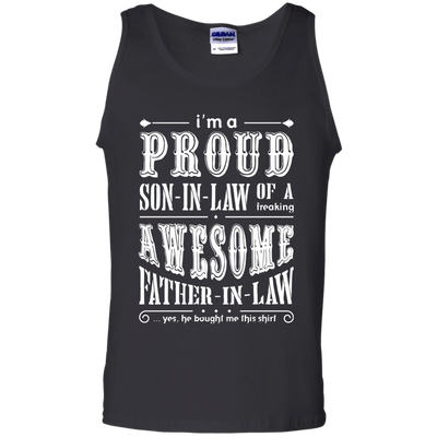 I'm A Proud Son In Law Of A Freaking Awesome Father In Law-T-Shirt & Hoodie-Unisex Tank-Black