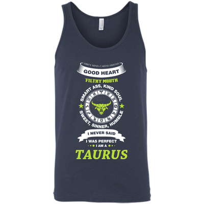 I Never Said I Was Perfect I Am A TAURUS-T-Shirt & Hoodie-Unisex Tank-Navy