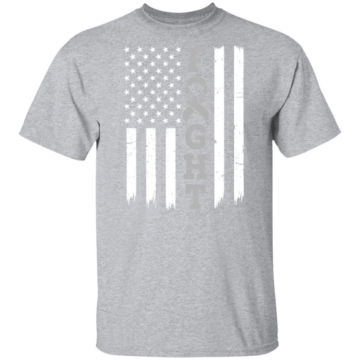 Parkinson's Disease Brain Cancer Awareness American Flag-T-Shirt & Hoodie-Classic T-Shirt-Sport Grey