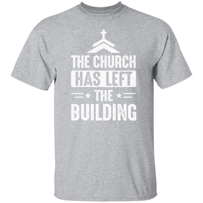 The Church Has Left The Building Graphic Design Gifts-T-Shirt & Hoodie-Classic T-Shirt-Sport Grey