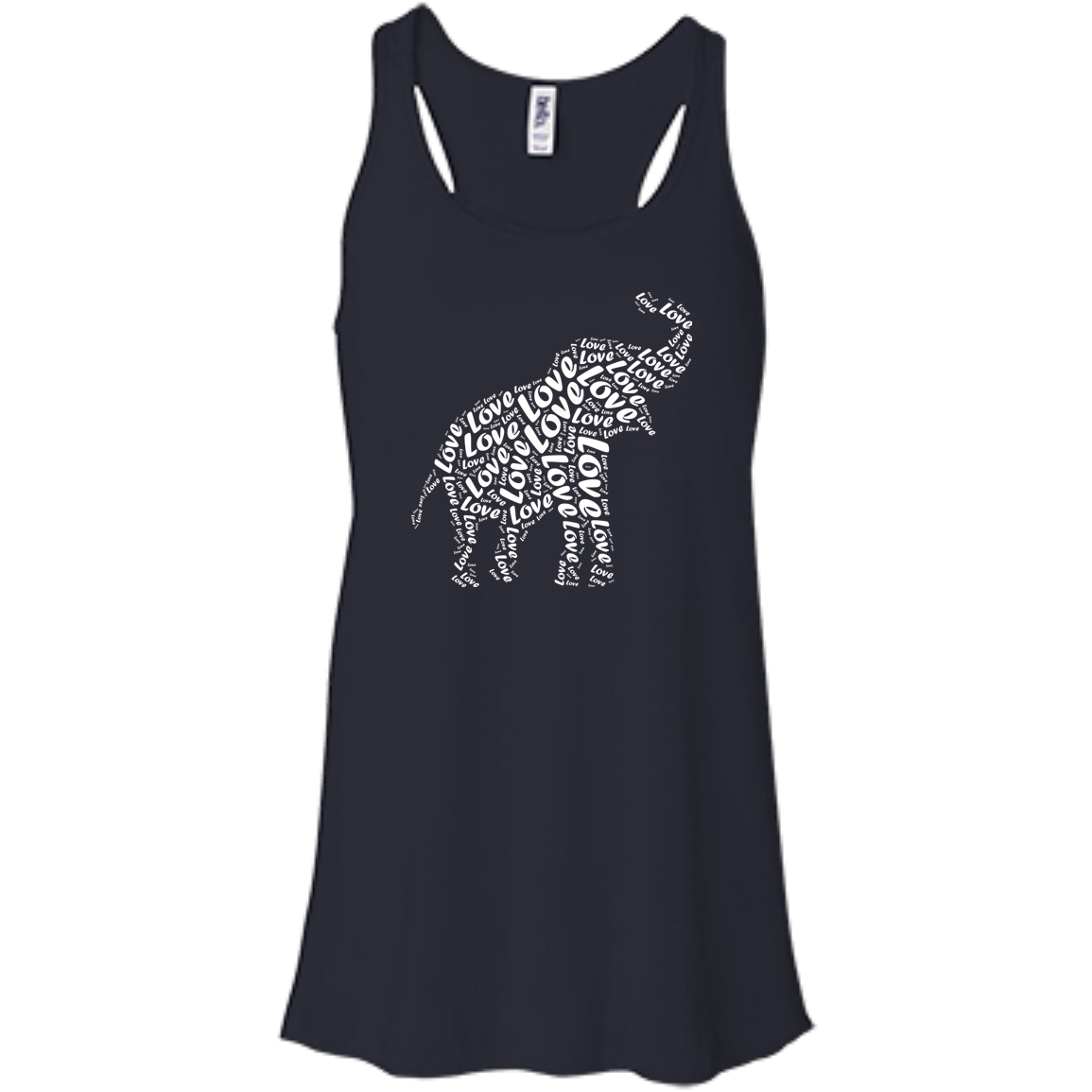 I Love Elephant-T-Shirt & Hoodie-Women's Flowy Racerback Tank-Midnight
