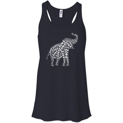 I Love Elephant-T-Shirt & Hoodie-Women's Flowy Racerback Tank-Midnight