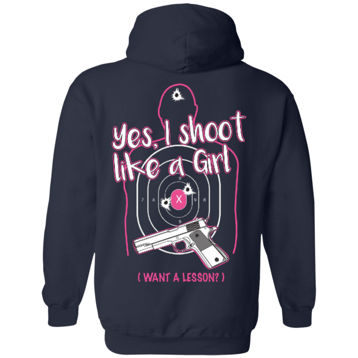 I Shoot Like A Girl-T-Shirt & Hoodie-Pullover Hoodie-Navy