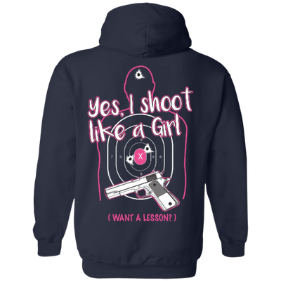I Shoot Like A Girl-T-Shirt & Hoodie-Pullover Hoodie-Navy