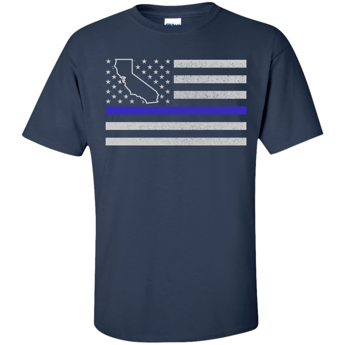 California Thin Blue Line Police State-T-Shirt & Hoodie-Classic T-Shirt-Navy