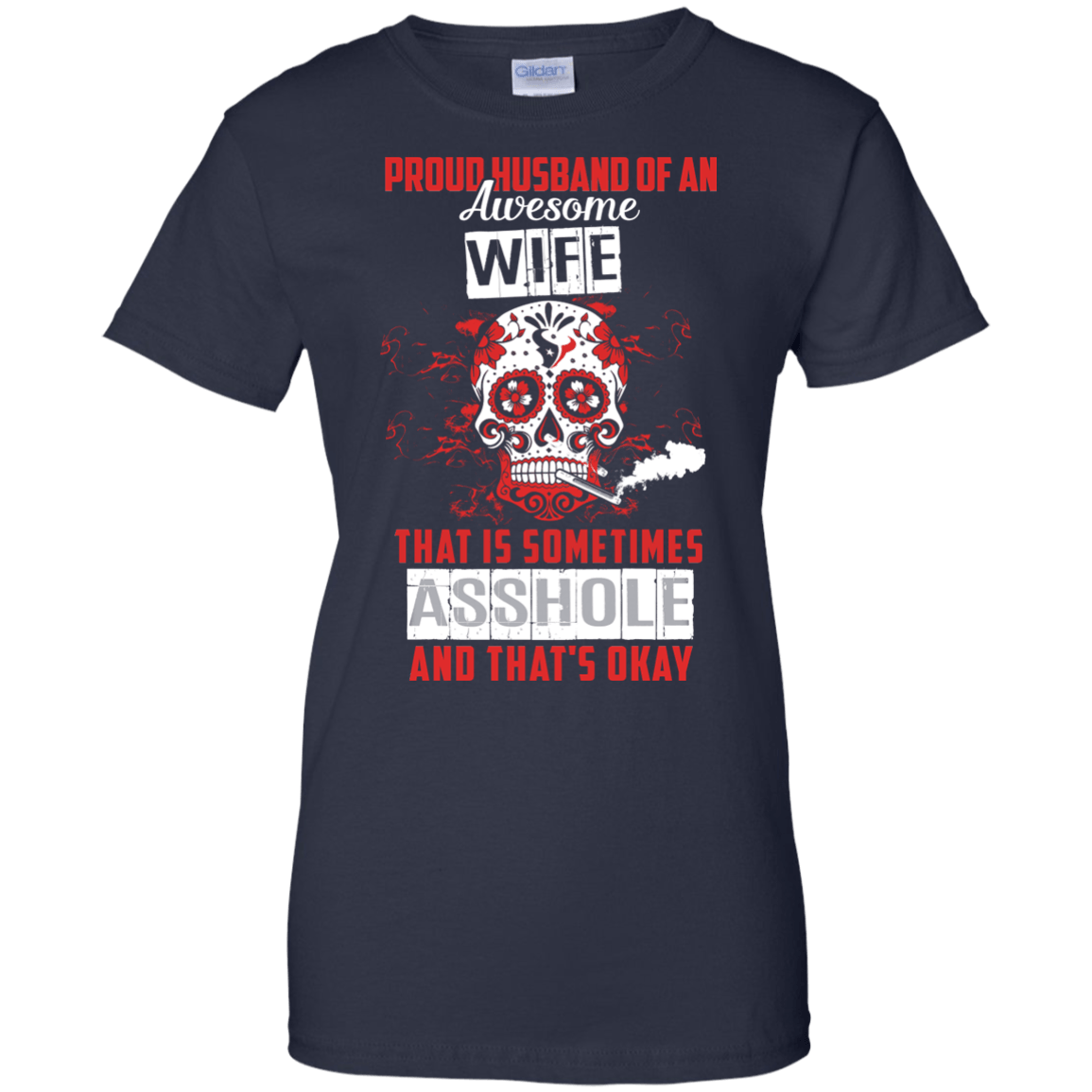 Proud Husband Of An Awesome Wife-T-Shirt & Hoodie-Women's T-Shirt-Navy