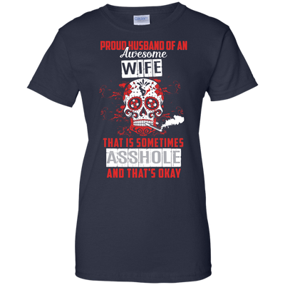 Proud Husband Of An Awesome Wife-T-Shirt & Hoodie-Women's T-Shirt-Navy