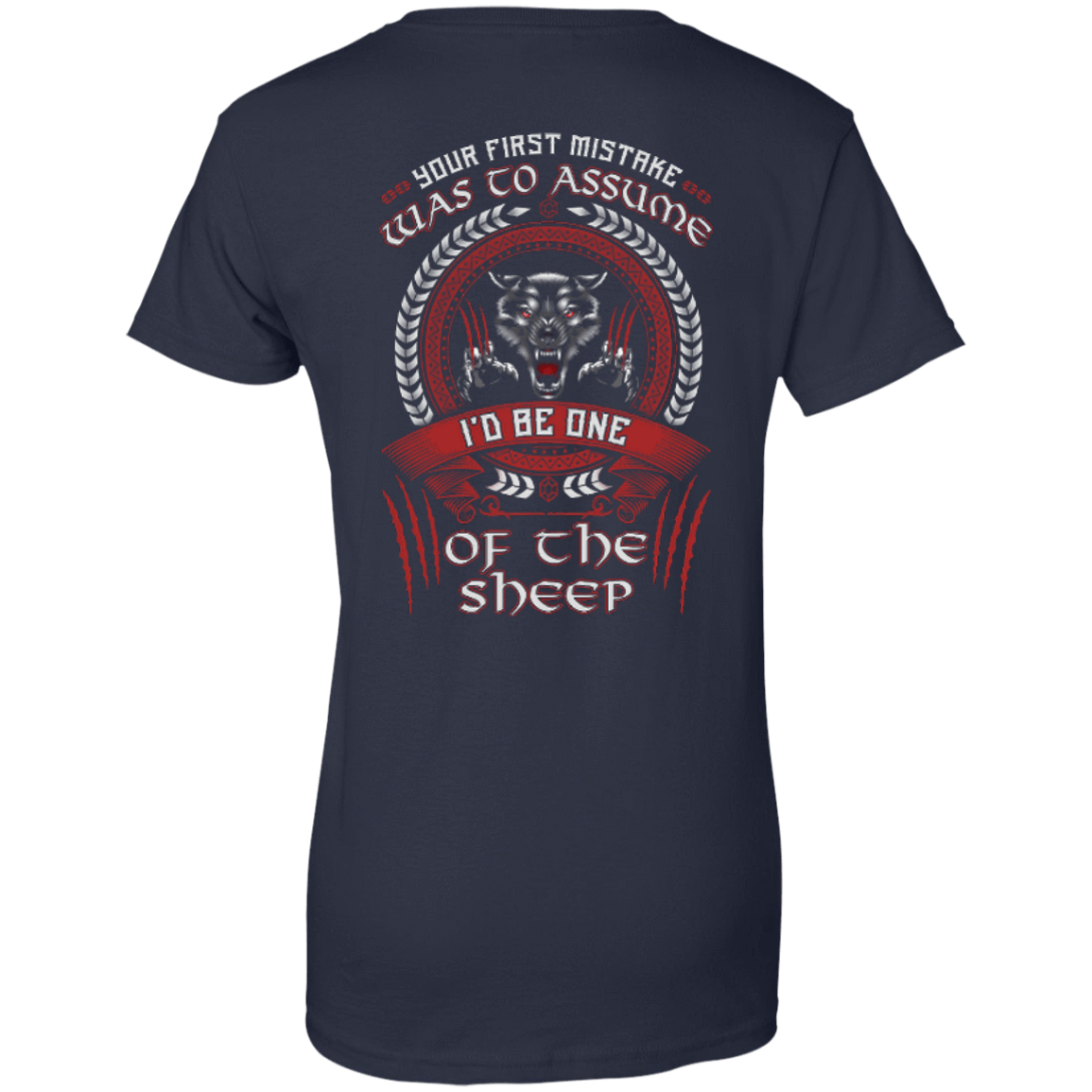 I'd Be One Of The Sheep Wolf Of Odin-T-Shirt & Hoodie-Women's T-Shirt-Navy