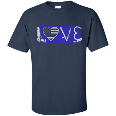 LOVE Thin Blue Line Police Officer-T-Shirt & Hoodie-Classic T-Shirt-Navy