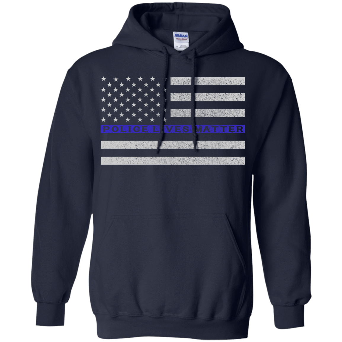 Police Lives Matter Support-T-Shirt & Hoodie-Pullover Hoodie-Navy