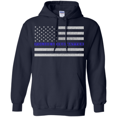 Police Lives Matter Support-T-Shirt & Hoodie-Pullover Hoodie-Navy