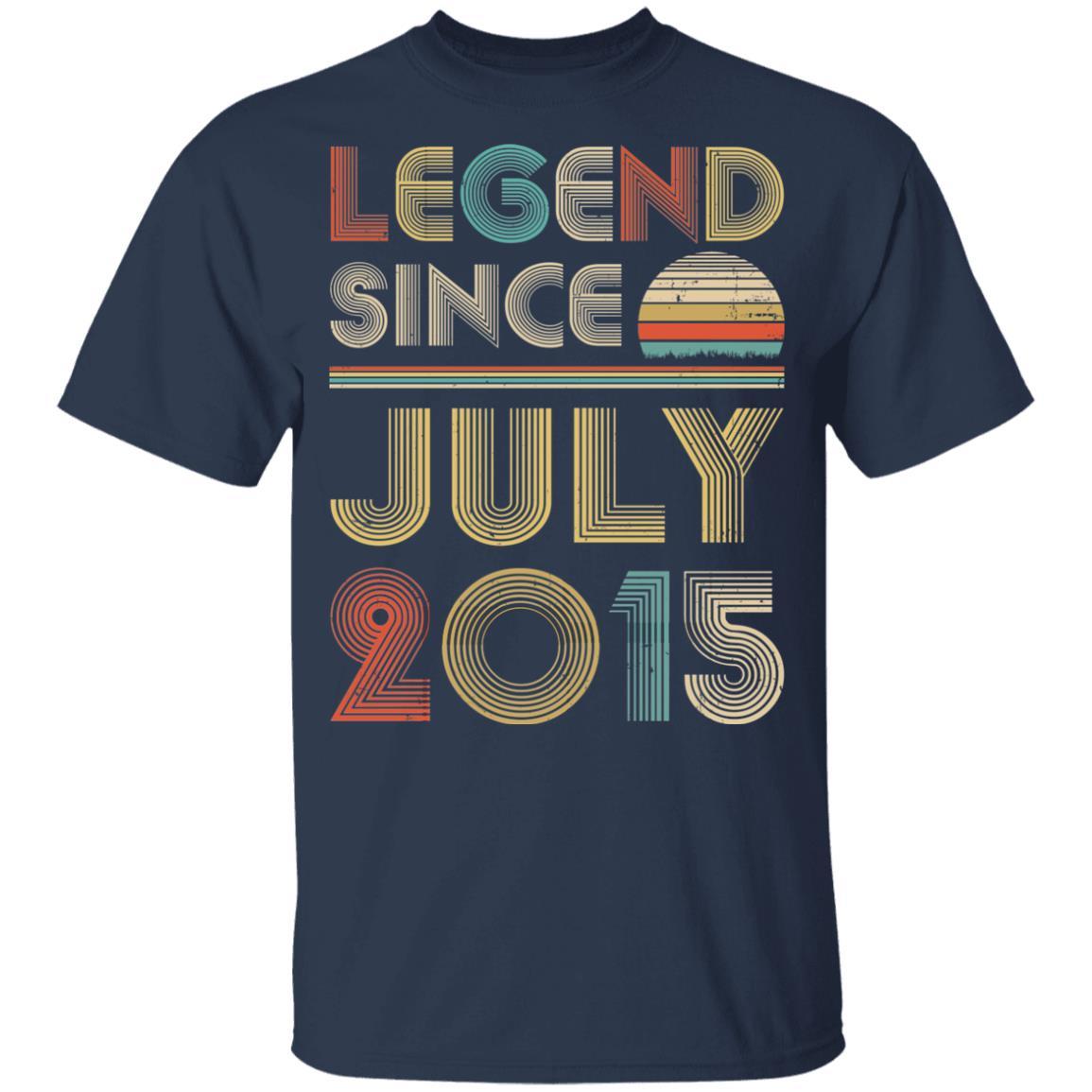 Legend Since July 2015 Vintage 6th Birthday Gifts Youth-Youth Shirt-Youth T-Shirt-Navy