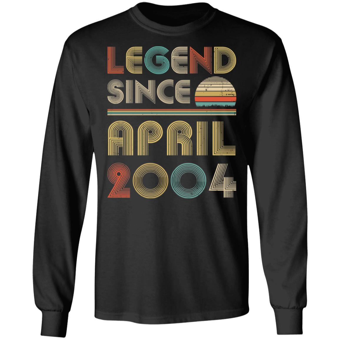 Legend Since April 2004 Vintage 17th Birthday Gifts-T-Shirt & Hoodie-Long Sleeve T-Shirt-Black