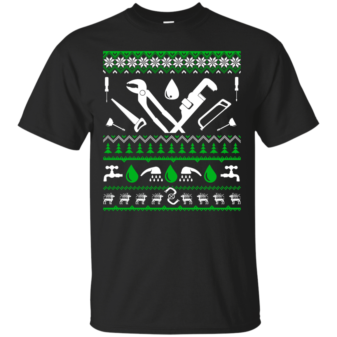 Plumber Christmas Sweater-T-Shirt & Hoodie-Classic T-Shirt-Black