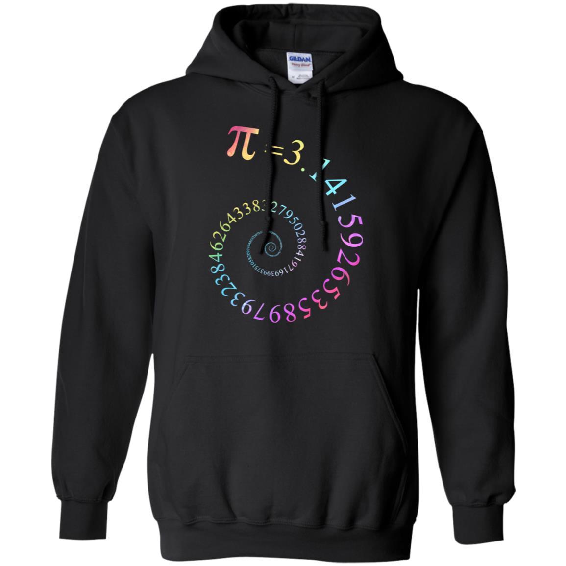Pi Spiral Galaxy Color Math Pi Day-T-Shirt & Hoodie-Pullover Hoodie-Black