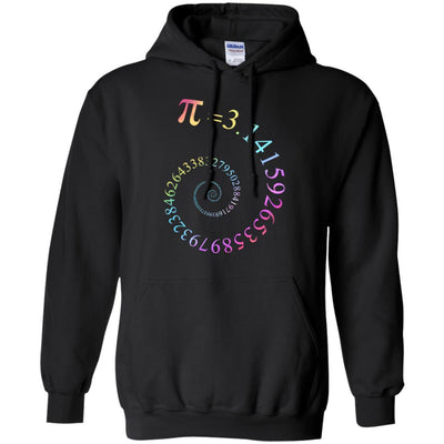 Pi Spiral Galaxy Color Math Pi Day-T-Shirt & Hoodie-Pullover Hoodie-Black