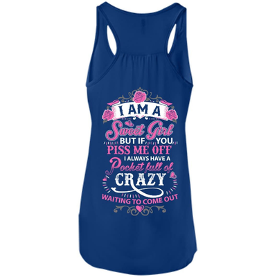 I Am A Sweet Girl-T-Shirt & Hoodie-Women's Flowy Racerback Tank-True Royal