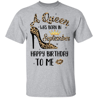 Born In September Girl Leopard High Heels Birthday Women Gift-T-Shirt & Tank Top-Classic T-Shirt-Sport Grey
