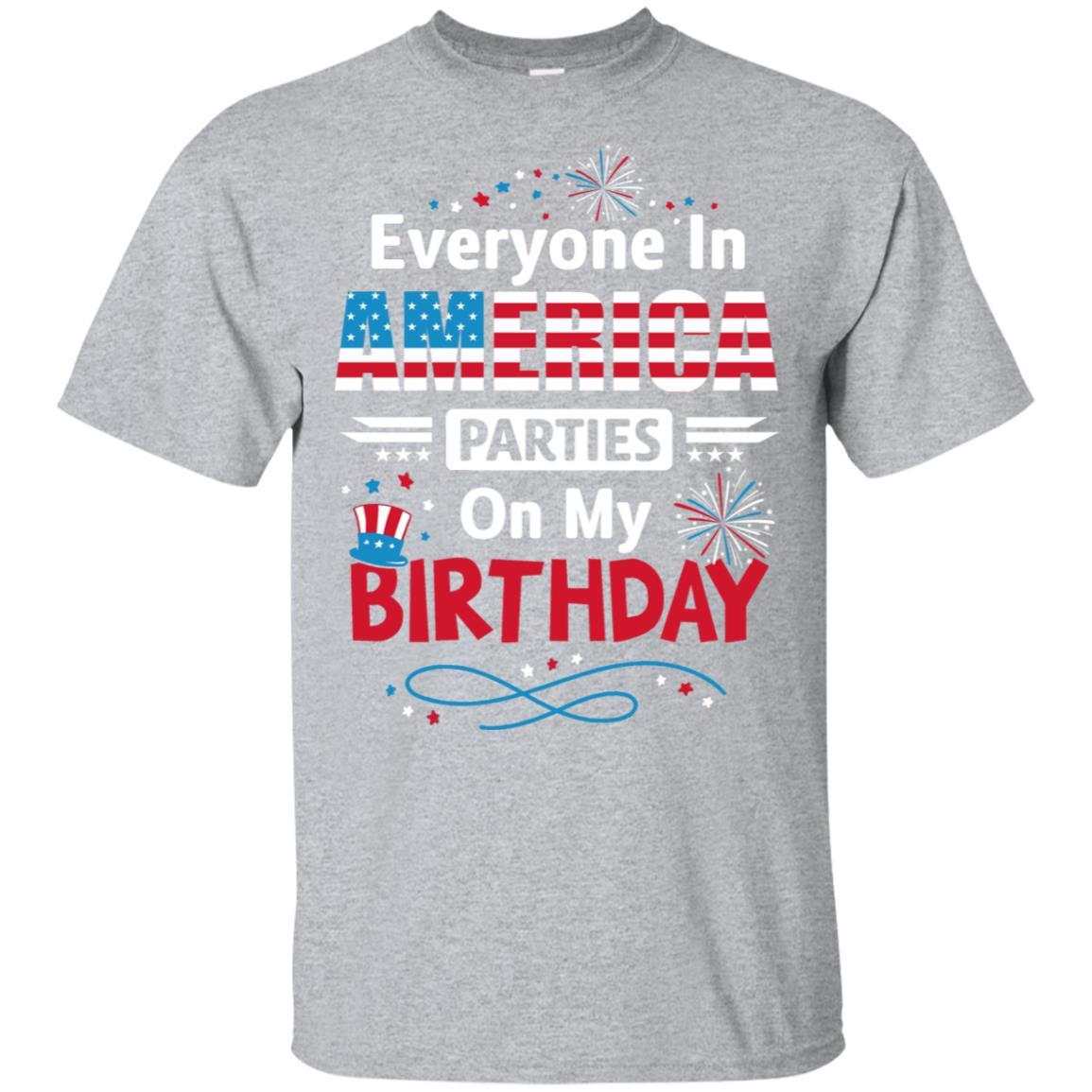 Born on July 4th Birthday Celebration Gifts-T-Shirt & Hoodie-Classic T-Shirt-Sport Grey